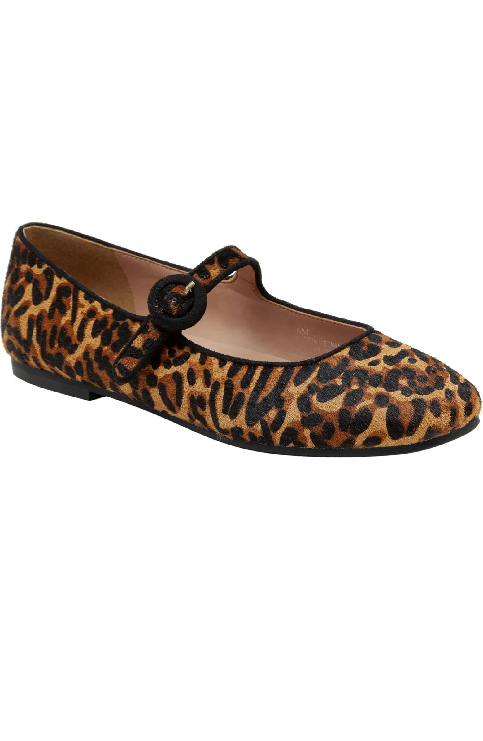 Marley Leopard Print Genuine Calf Hair Flat (Women) | Nordstrom