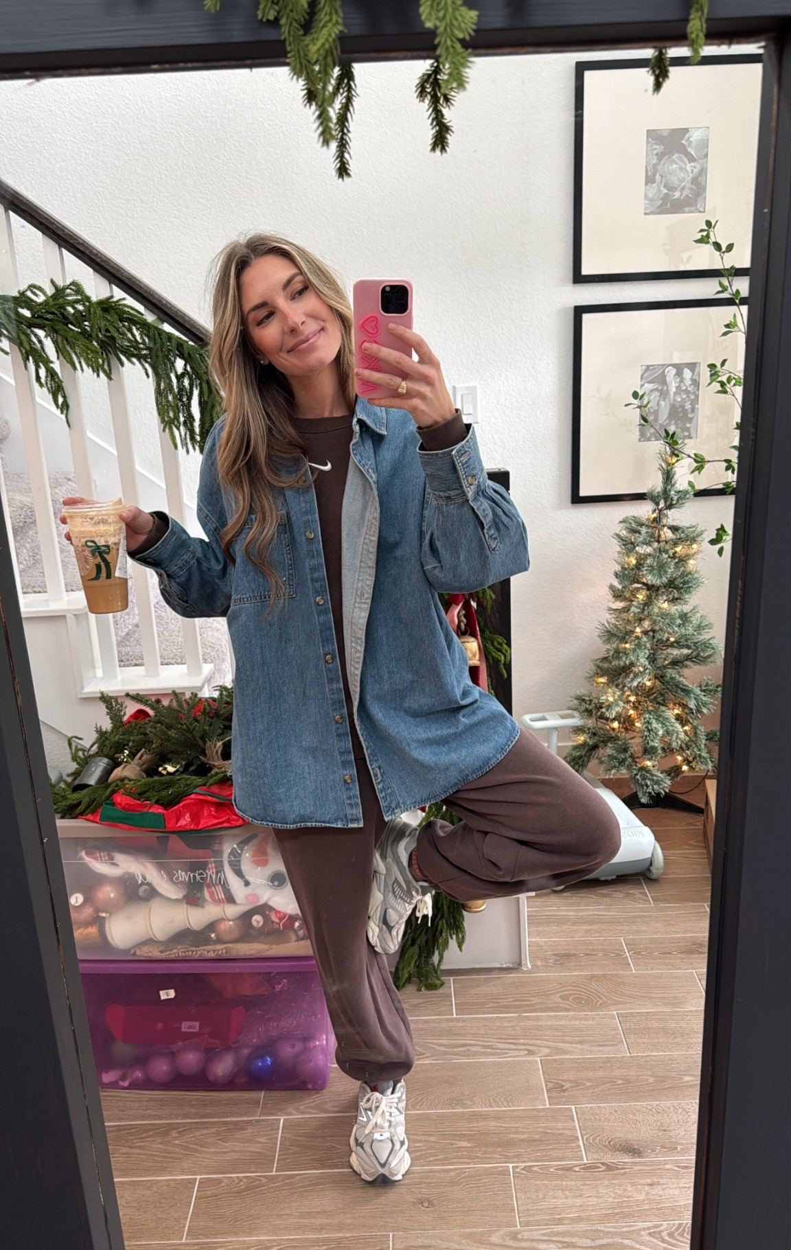 Nike set (wearing small), denim shirt (wearing XL), new balance sneakers tts

#LTKCyberWeek #LTKGiftGuide #LTKdayinmylife