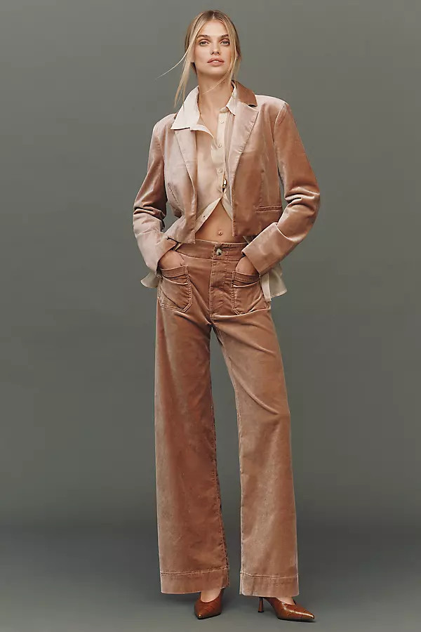 The Colette Full-Length Velvet Pants by Maeve | Anthropologie (US)