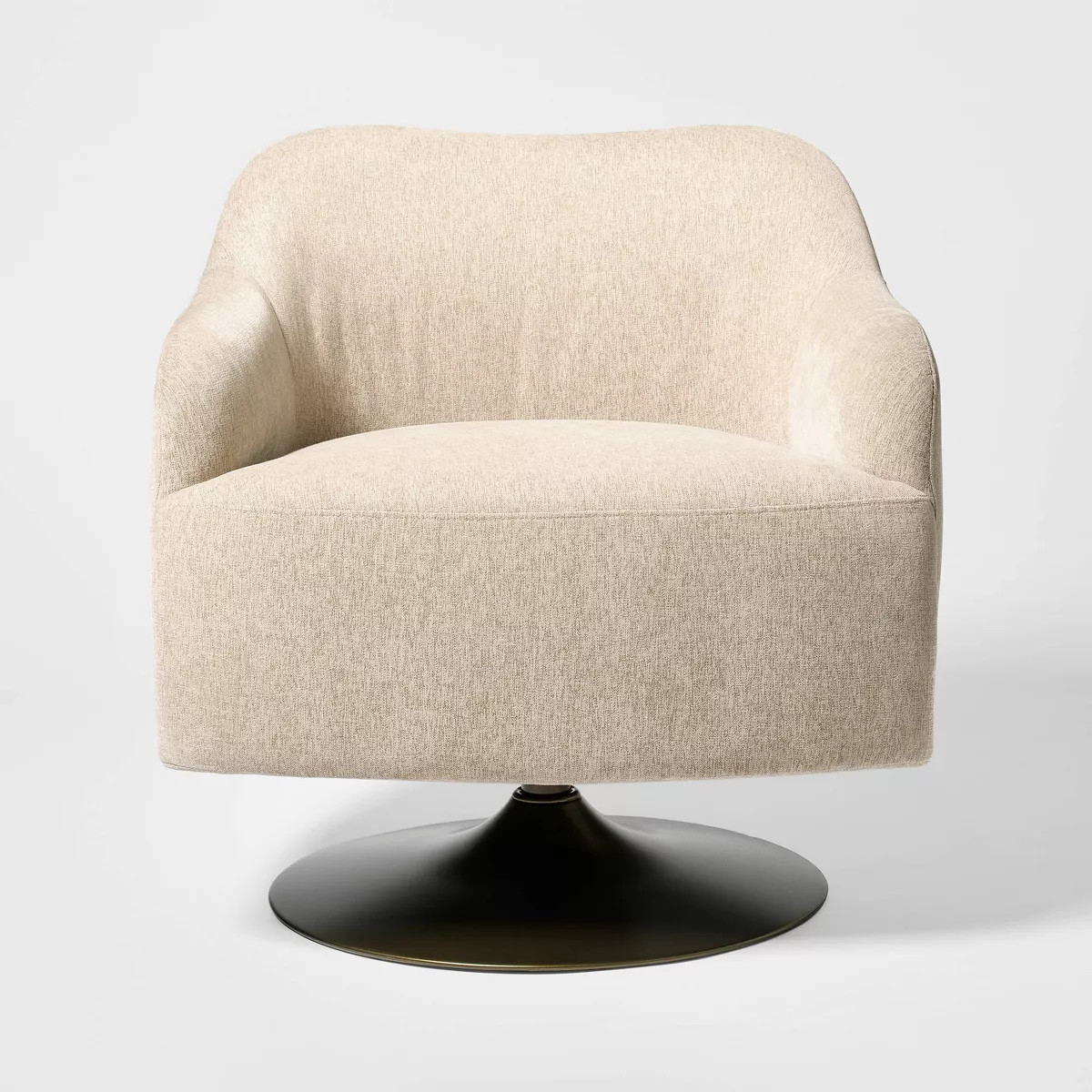 Upholstered Swivel Accent Chair with Antique Brass Base Cream - Threshold designed with Studio Mc... | Target