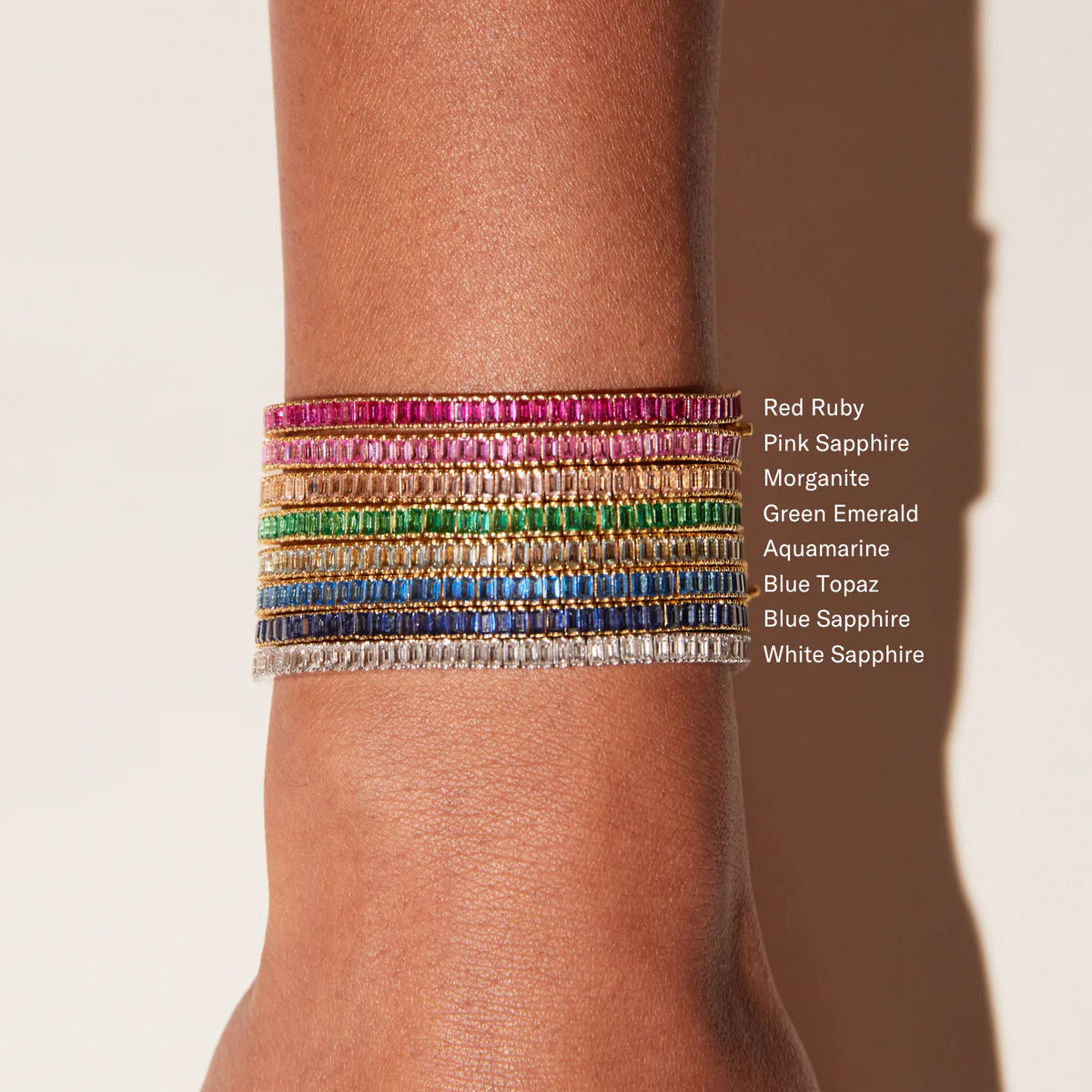 Lab Grown Blue Sapphire Baguette Tennis Bracelet | AUrate New York