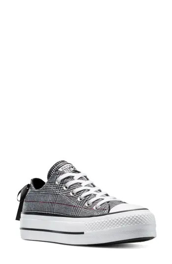 Converse Chuck Taylor All Star Lift Plaid Low Top Platform Sneaker in Black/white/black at Nordstrom Rack, Size 7.5 | Nordstrom Rack