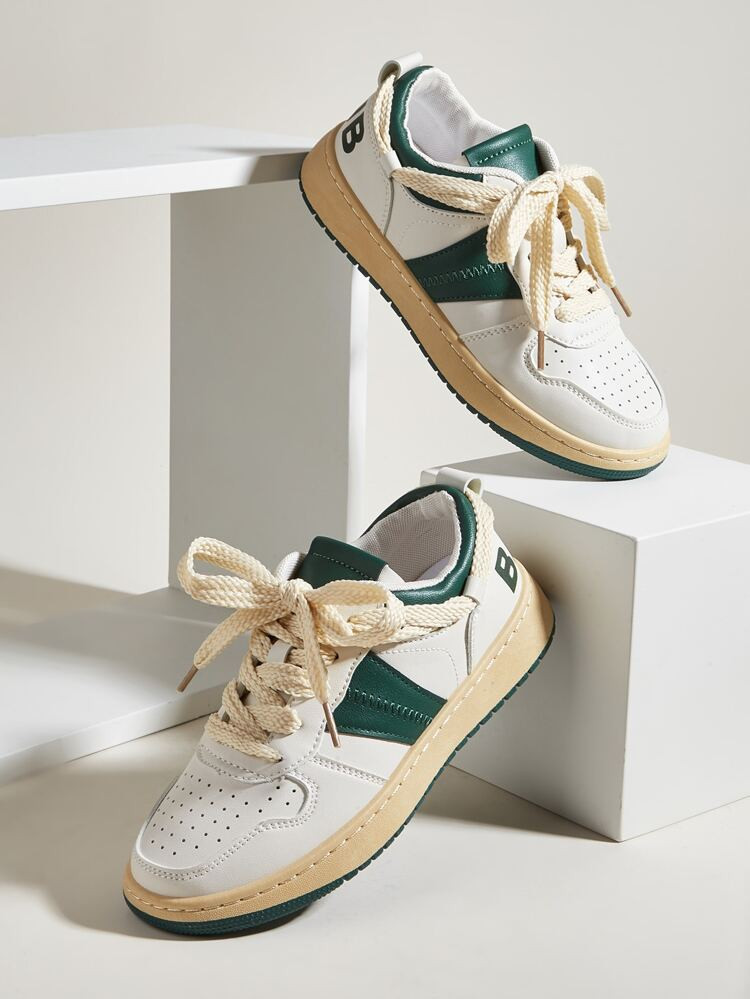 Colorblock Lace-up Front Skate Shoes | SHEIN