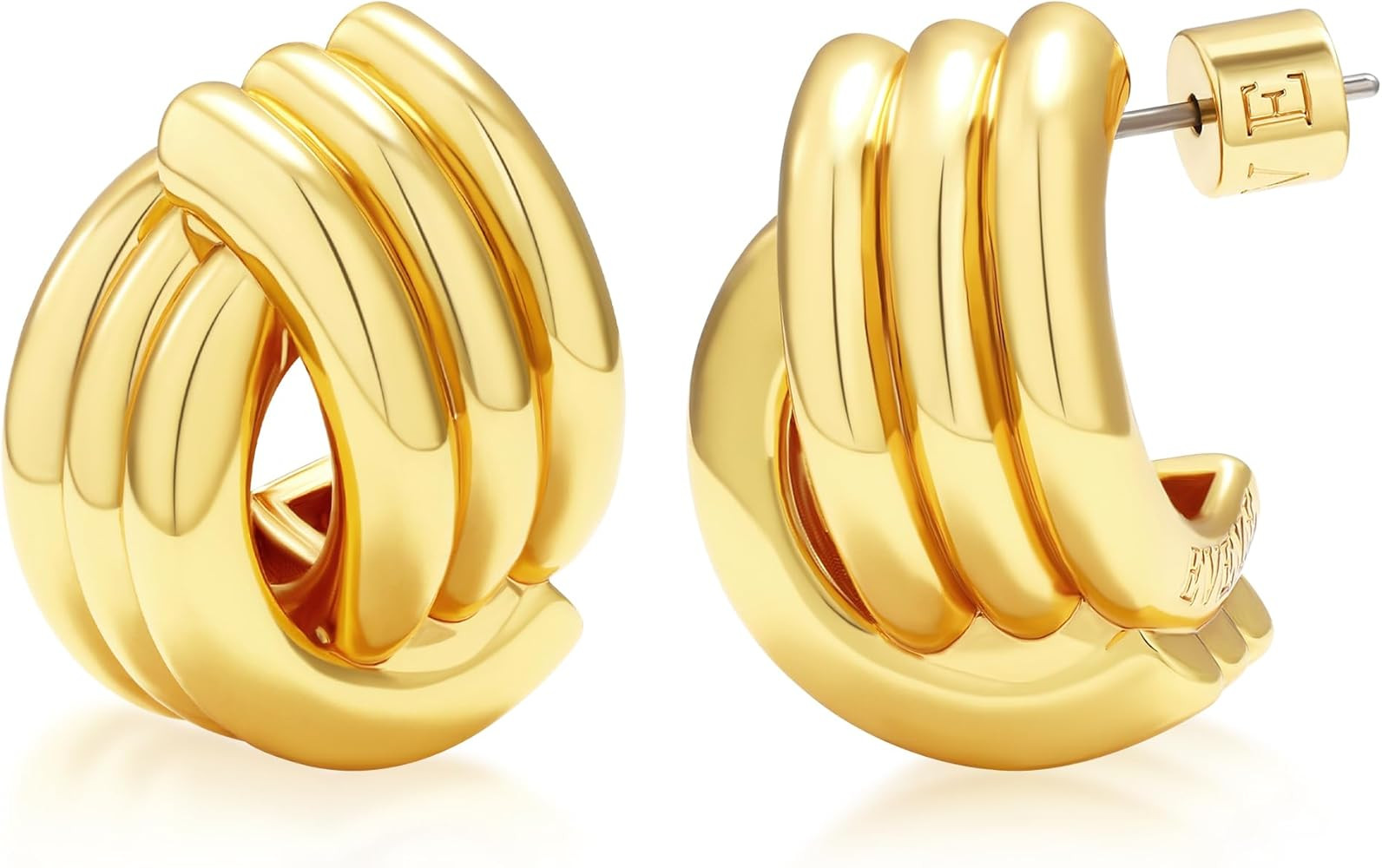 EVEYE Trendy 18k Gold Plated Knot Earrings for Women Drop Dangle Statement Earrings Chunky Knot L... | Amazon (US)