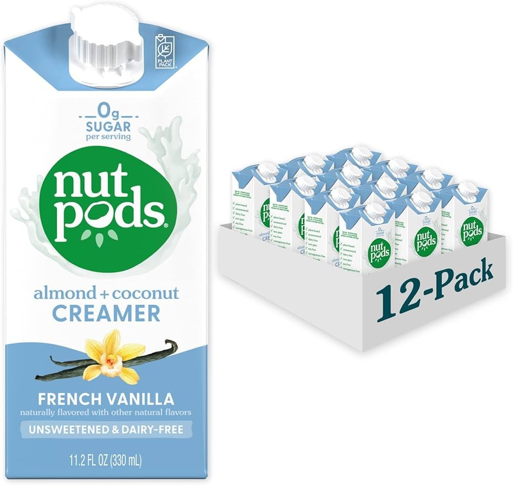 nutpods Dairy-Free Creamer Unsweetened (French Vanilla, 12-pack) - Whole30 / Paleo / Keto / Vegan... | Amazon (US)