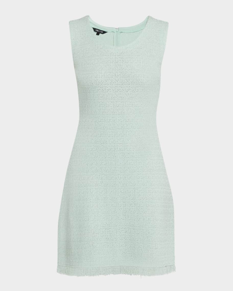 Misook Sleeveless Fringe-Trim Knit Dress | Neiman Marcus