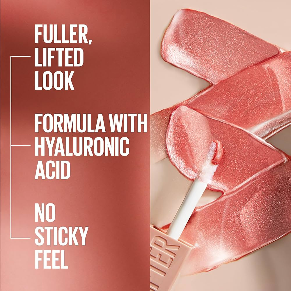 Maybelline Lifter Gloss, Hydrating Lip Gloss with Hyaluronic Acid, Ice, Pink Neutral, 0.18 Ounce | Amazon (US)