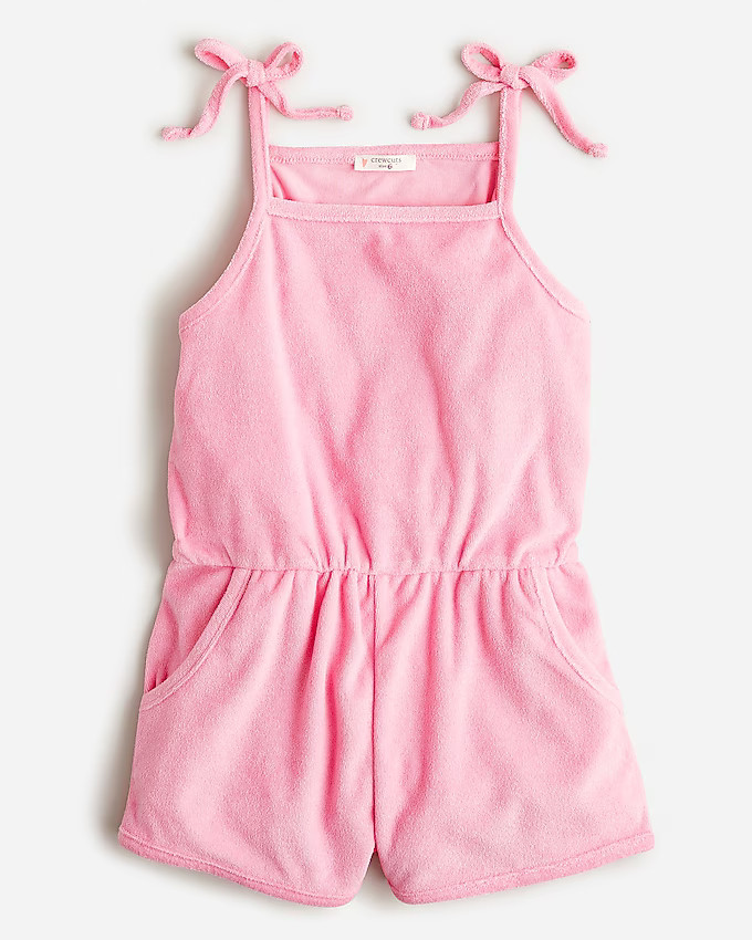 Girls' tie-shoulder romper in towel terry | J. Crew US