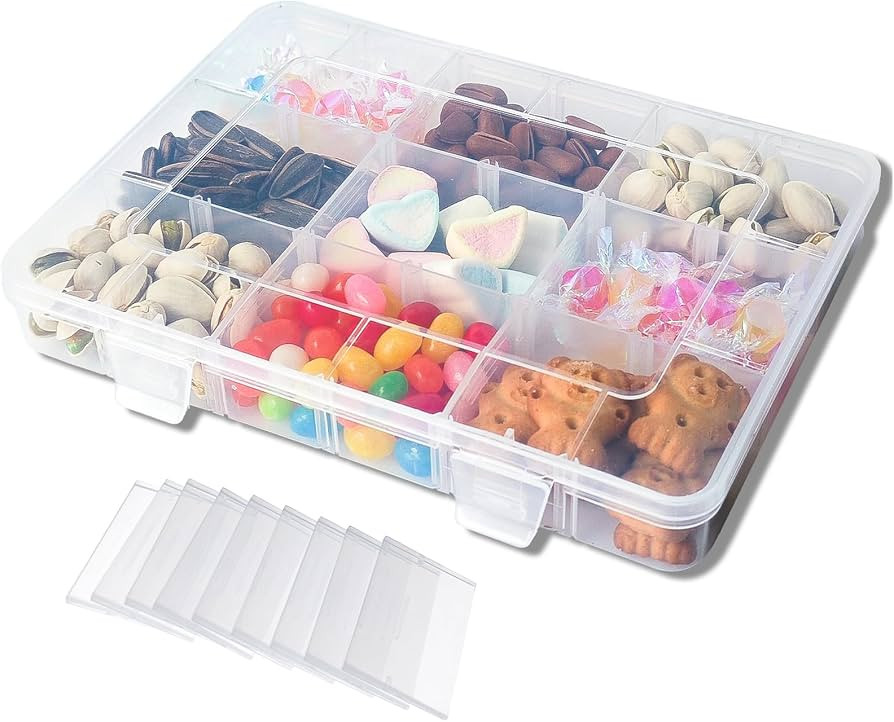 sesameless Snack Box for Kids, Snack Box with 18 Removable Grids Compartments, Multi Plastic Snac... | Amazon (UK)