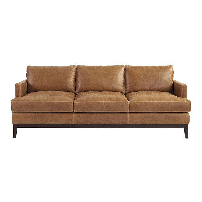 Hartwell Leather Sofa - Mahogany Legs | Ballard Designs, Inc.
