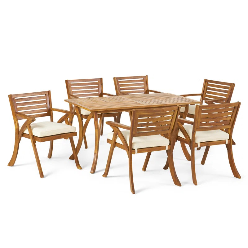 Brizio Rectangular 6 - Person 59.05'' Long Dining Set with Cushions | Wayfair North America
