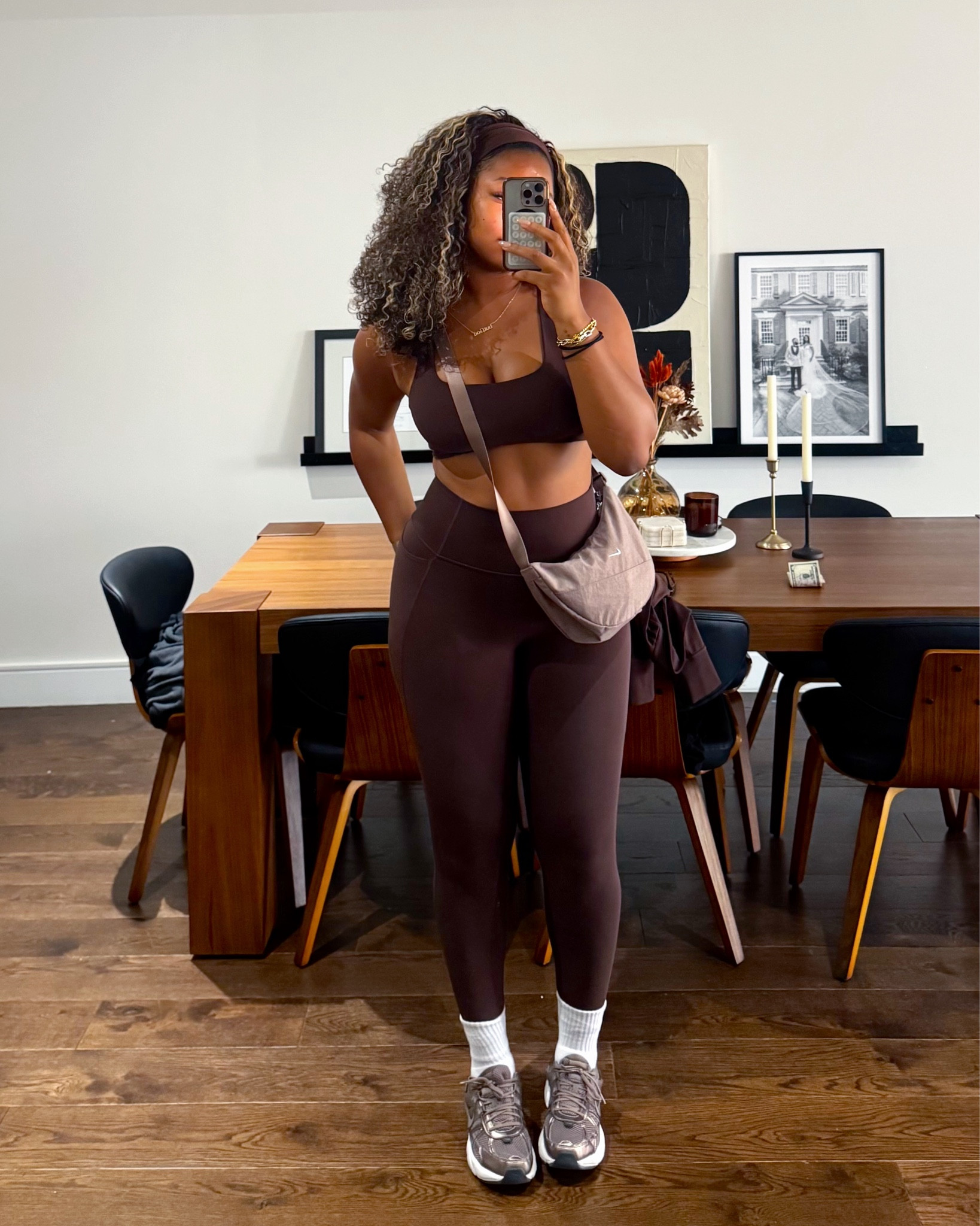 Love chocolate brown!!! 5’9 200 lbs wearing Medium tops and large bottoms. Yum!!! 

#LTKActive #LTKFindsUnder100 #LTKMidsize