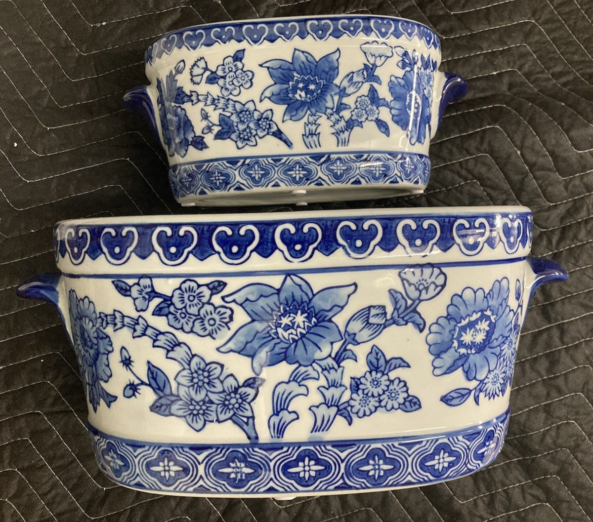 Chinoiserie Blue & White Ceramic Planter Pot Pair of Two for Indoor Plants | eBay | eBay US