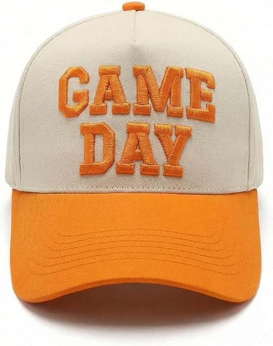 Game Day Hat Adjustable Two-Tone Baseball Cap with 3D Puff Embroidery | Amazon (US)