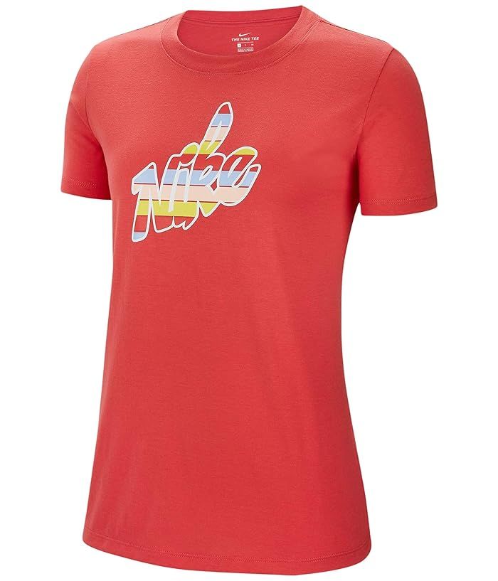 Nike NSW Tee Core HBR Print (Track Red) Women's Clothing | Zappos