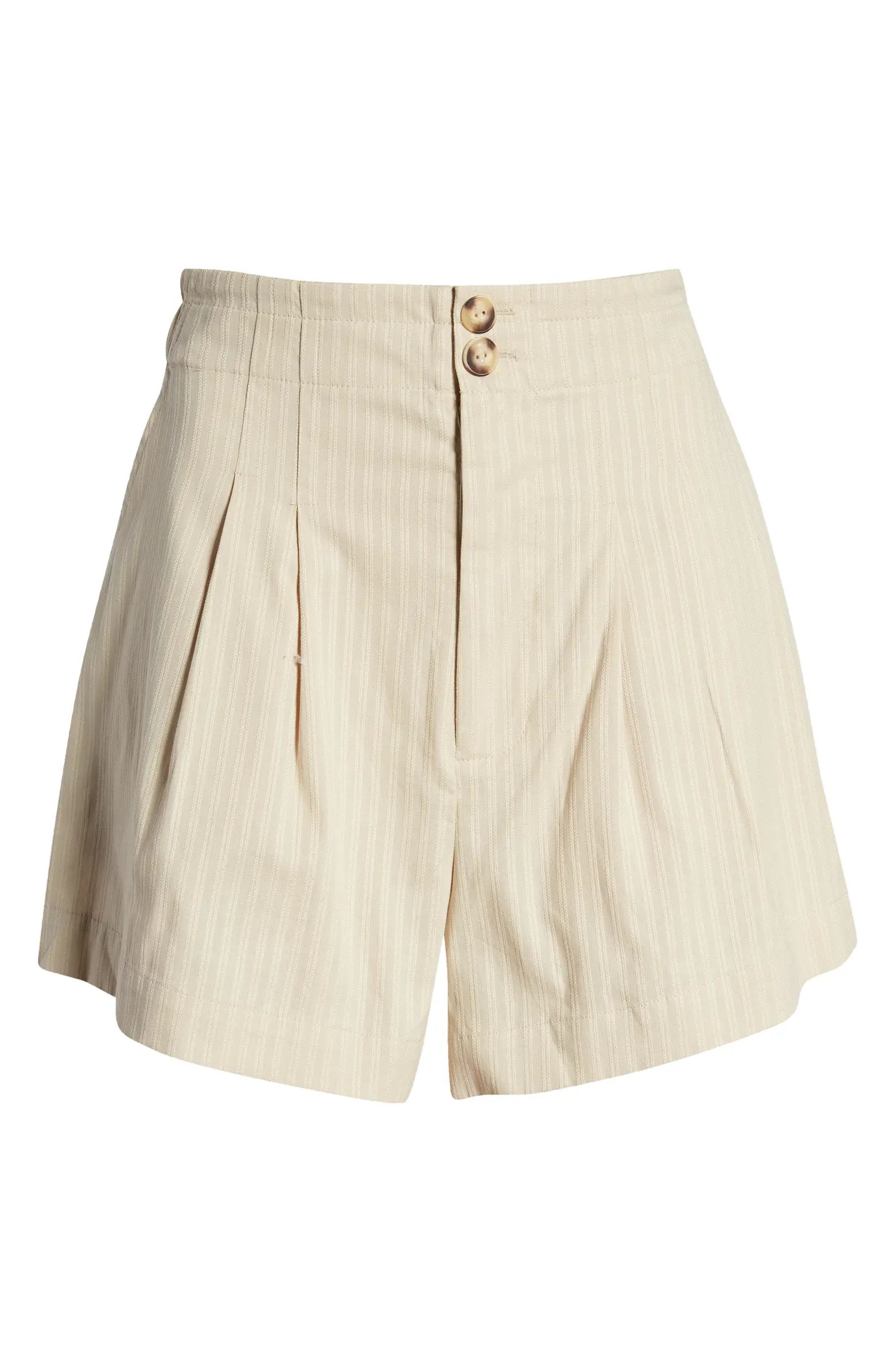 Pleated High Waist Cotton Shorts | Nordstrom