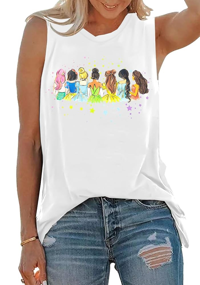 Magical Tank Tops Women: Magic Princess Shirt Cute Magic Kingdom Tshirt Family Vacation Trip Slee... | Amazon (US)