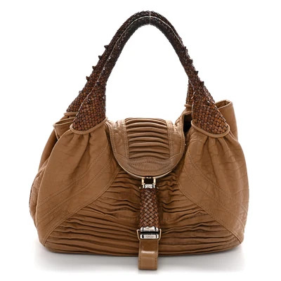 Fendi Nappa Pleated Nuvolata Spy Bone | FASHIONPHILE (US)