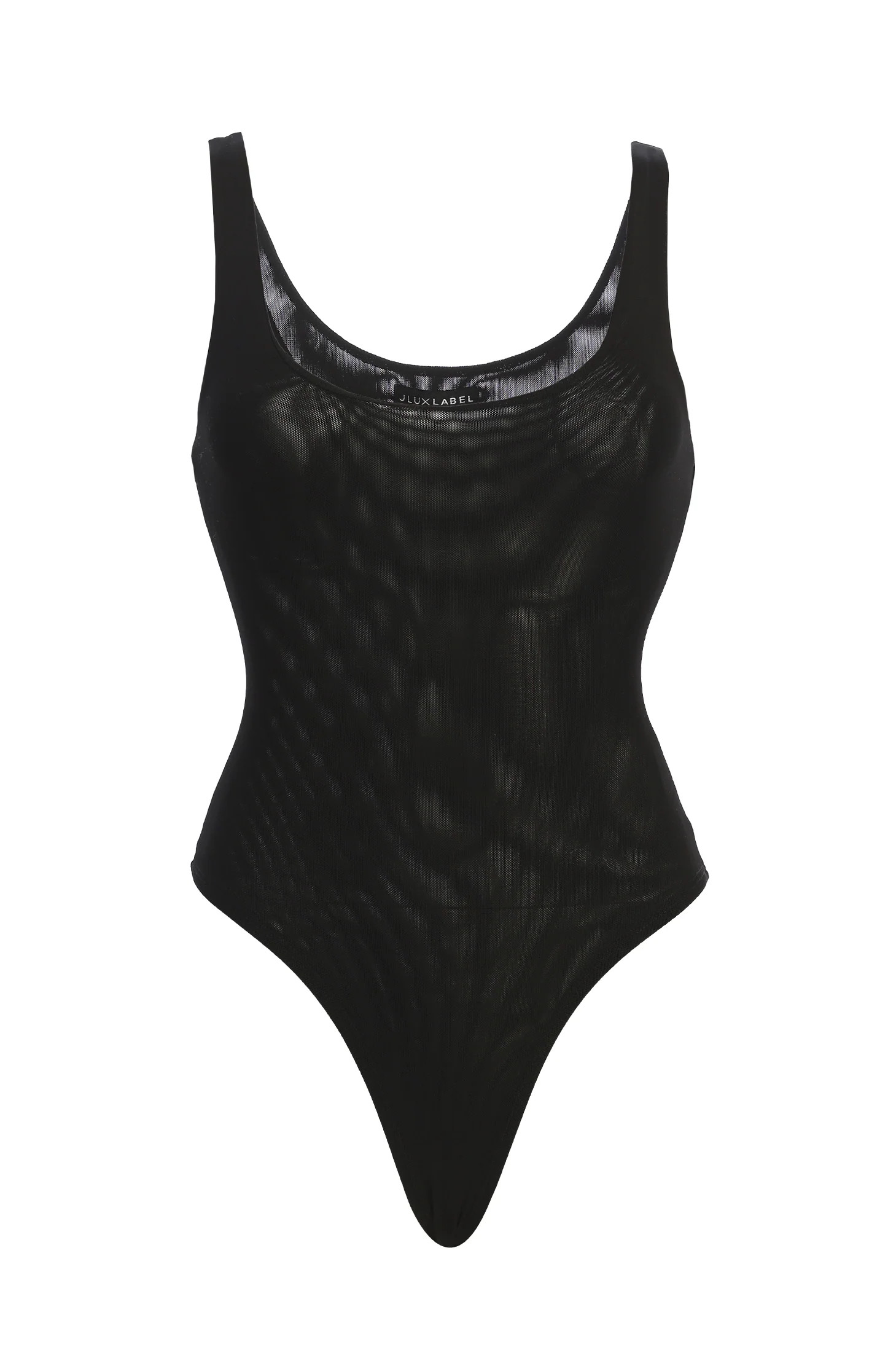 Black Mesh Essentials Tank Bodysuit Undergarment | JLUXLABEL