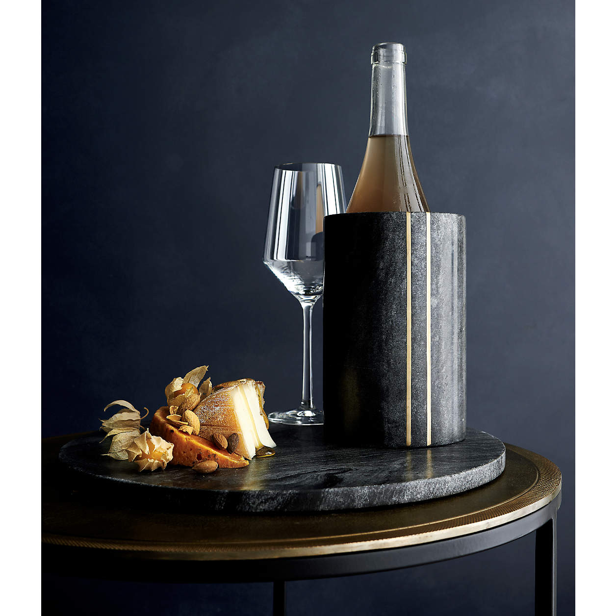 Hayes Black Marble Wine Cooler + Reviews | Crate & Barrel | Crate & Barrel