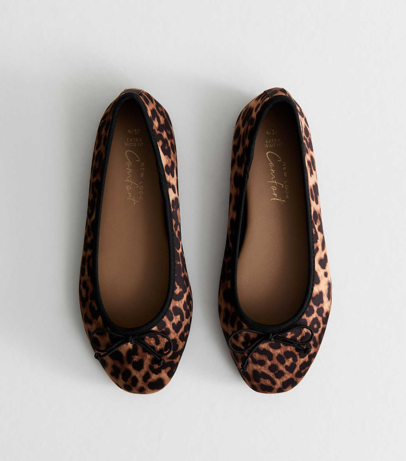 Extra Wide Fit Brown Leopard Print Ballet Flats | New Look | New Look (UK)