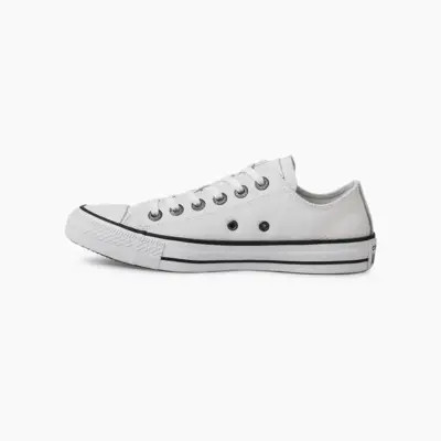 Chuck Taylor All Star Converse Couro Cano Baixo Branco | Dafiti (BR)