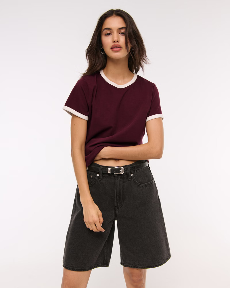 Women's Essential Polished Body-Skimming Tee | Women's | Abercrombie.com | Abercrombie & Fitch (US)