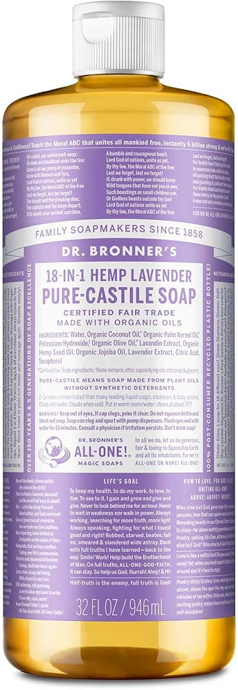 Dr. Bronner's Pure Castile Liquid Soap - Made with Regenerative Organic Certified Oils - 18-in-1 ... | Amazon (US)