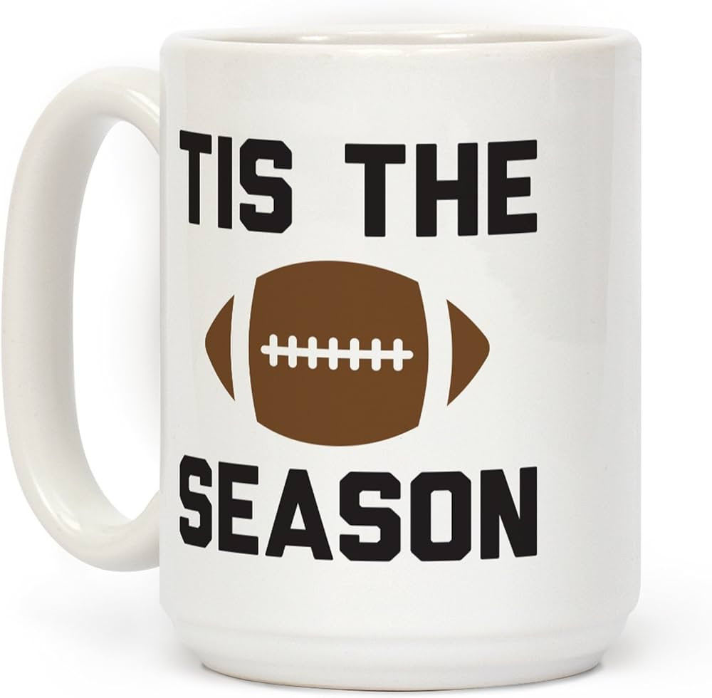 LookHUMAN Tis The Football Season White 15 Ounce Ceramic Coffee Mug | Amazon (US)