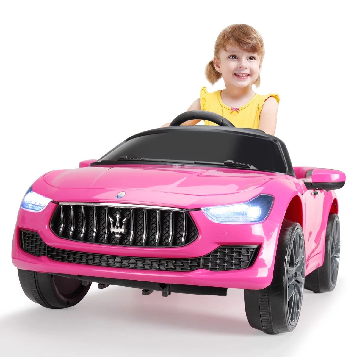 TOBBI Kids Ride On Car 12V Rechargeable Toy Vehicle w/ MP3 Remote Maserati License Pink - Walmart... | Walmart (US)