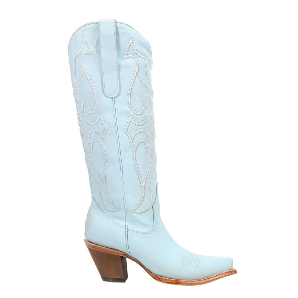 Shop Blue Womens Corral Boots Tall Embroidered Snip Toe Cowboy Boots | Shoebacca