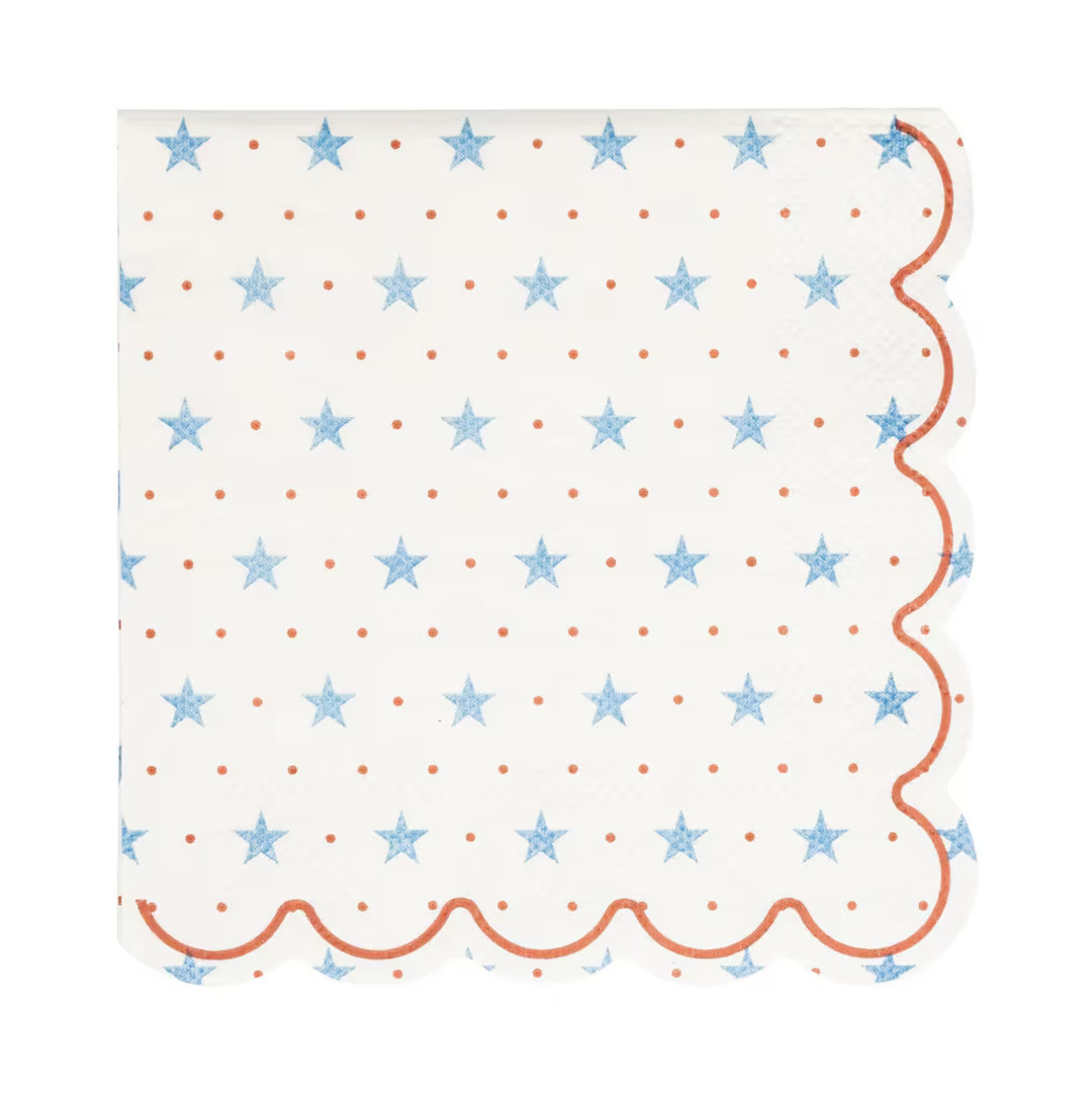 Patriotic Star Cocktail Napkins 24ct – 5" Red White & Blue Napkins for 4th of July Summer BBQ A... | Etsy (US)