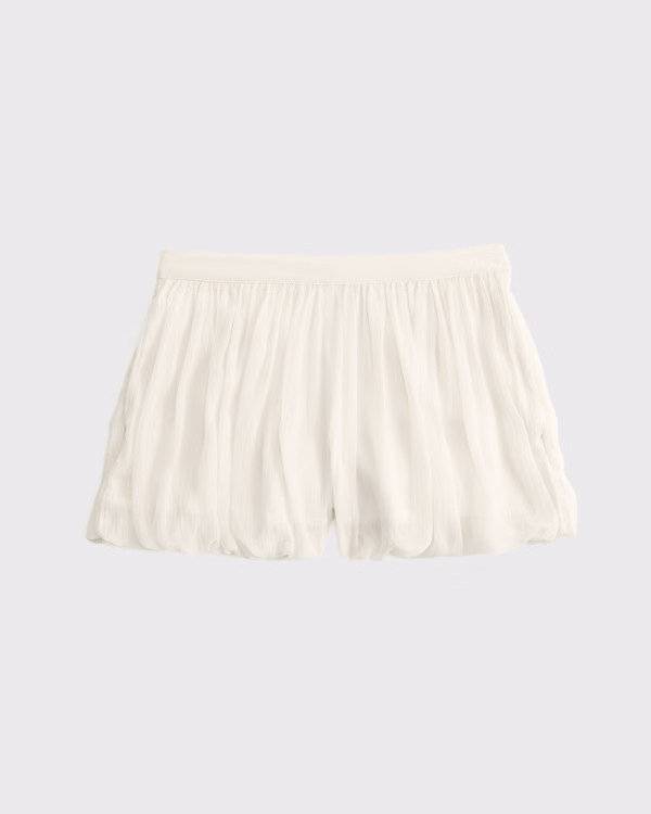 Women's Mid Rise Bubble Hem Short | Women's Clearance | Abercrombie.com | Abercrombie & Fitch (US)