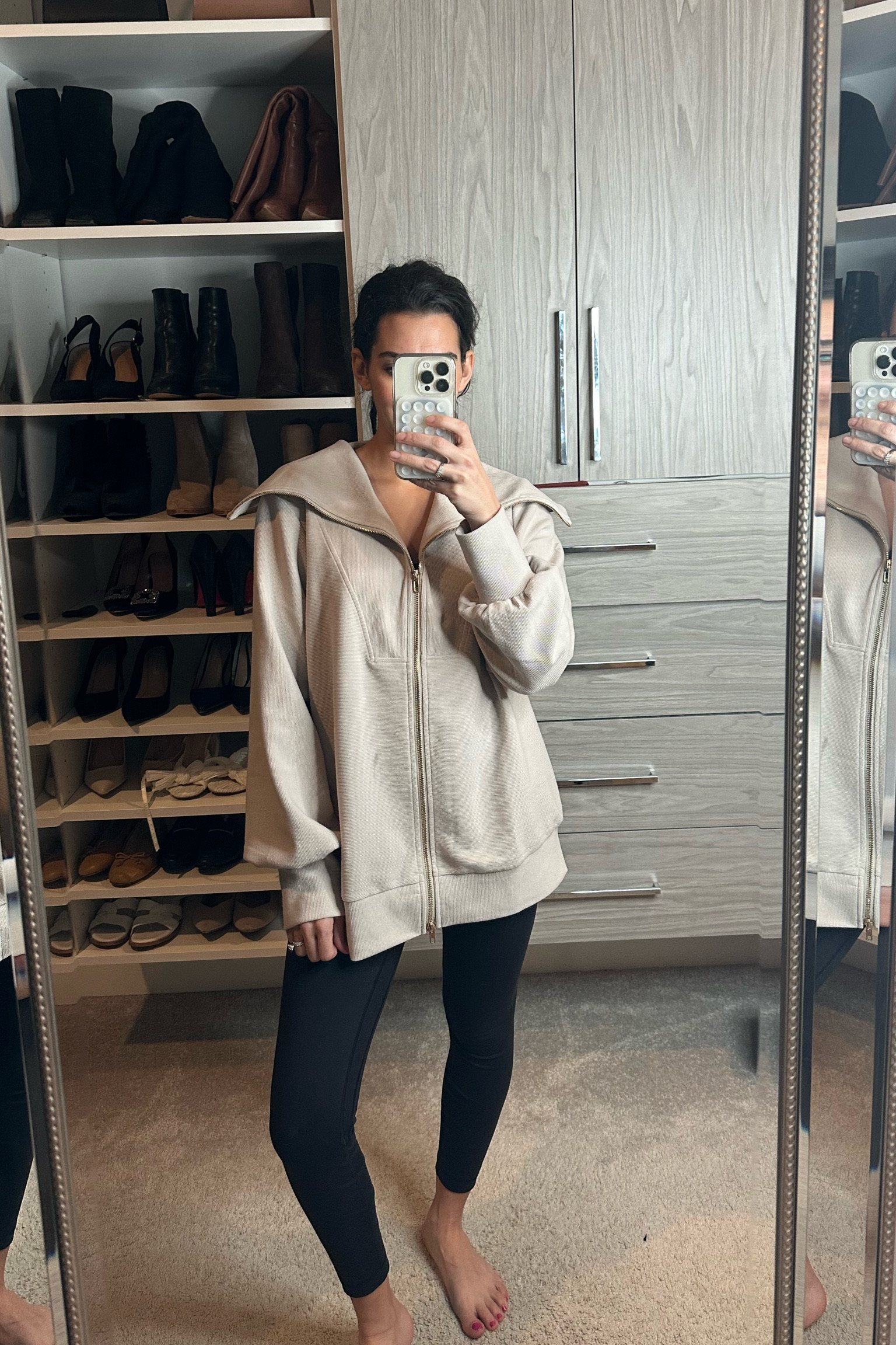 REALLY cute (pic doesn’t do it justice) Varley dupe from Amazon / sweater with leggings outfit / and these leggings are SO good. They feel like butter 

WEARING XS 

#LTKfindsunder100 #LTKfindsunder50