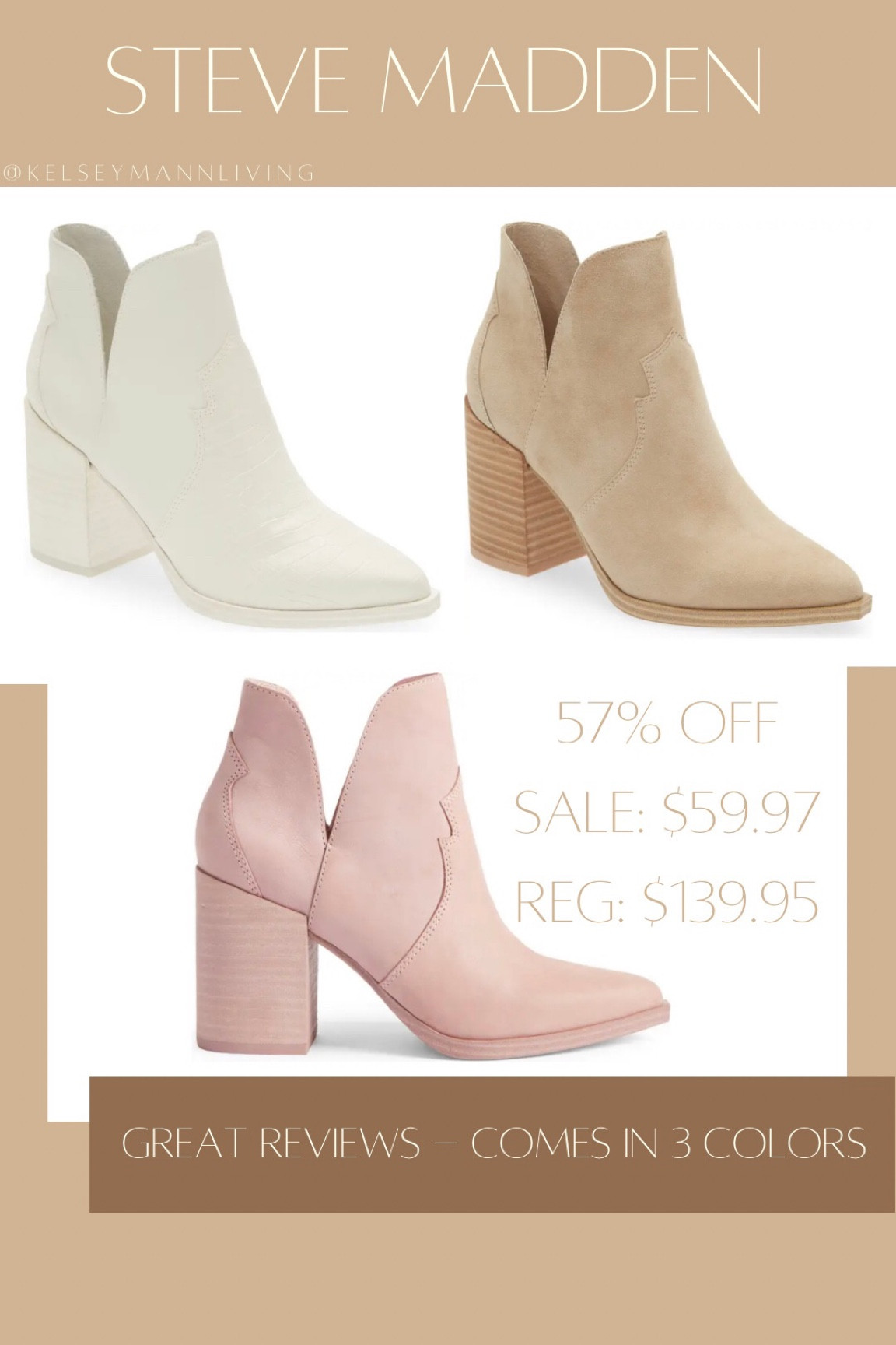 Steve Madden Bootie Shoe Sale

Cutout sides with a chunky block heel. 3 1/2" heel 

Booties. Boots on sale. Nordstrom finds. Steve Madden shoes 

#LTKsalealert #LTKshoecrush #LTKSale