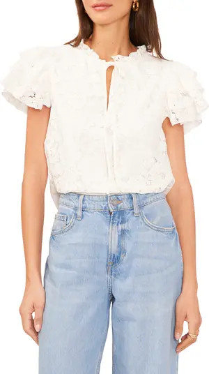 1.STATE Flutter Sleeve Lace Top | Nordstrom | Nordstrom