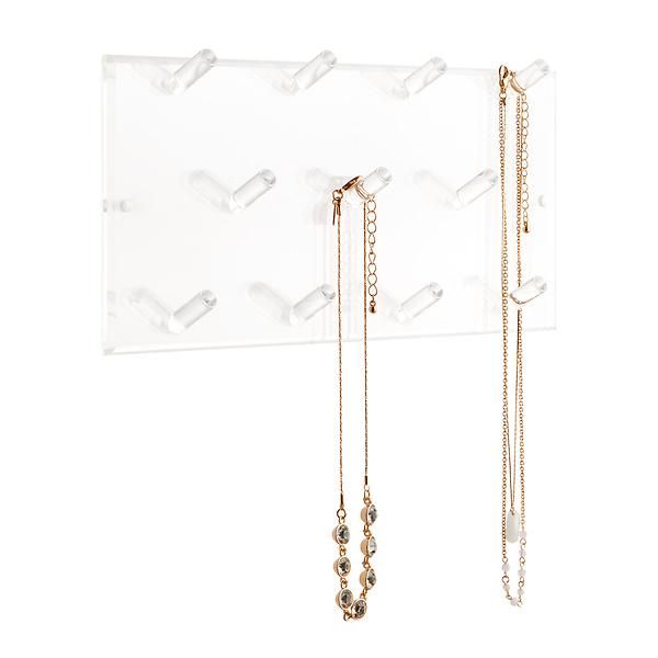 11-Peg Acrylic Necklace Wall Rack | The Container Store