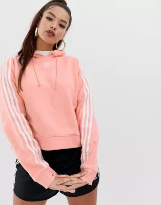 adidas Originals adicolor cropped hoodie in pink | ASOS US