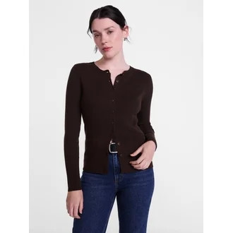 Scenario Women's and Women's Plus Ribbed Crewneck Cardigan Sweater, Lightweight, Sizes XS-4X | Walmart (US)