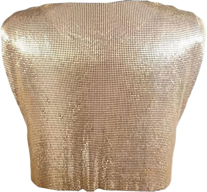 Women Sexy Metallic Sequins Crop Tank Top, Glitter Sleeveless O-Neck Camisole Vest,for Nightclub ... | Amazon (US)