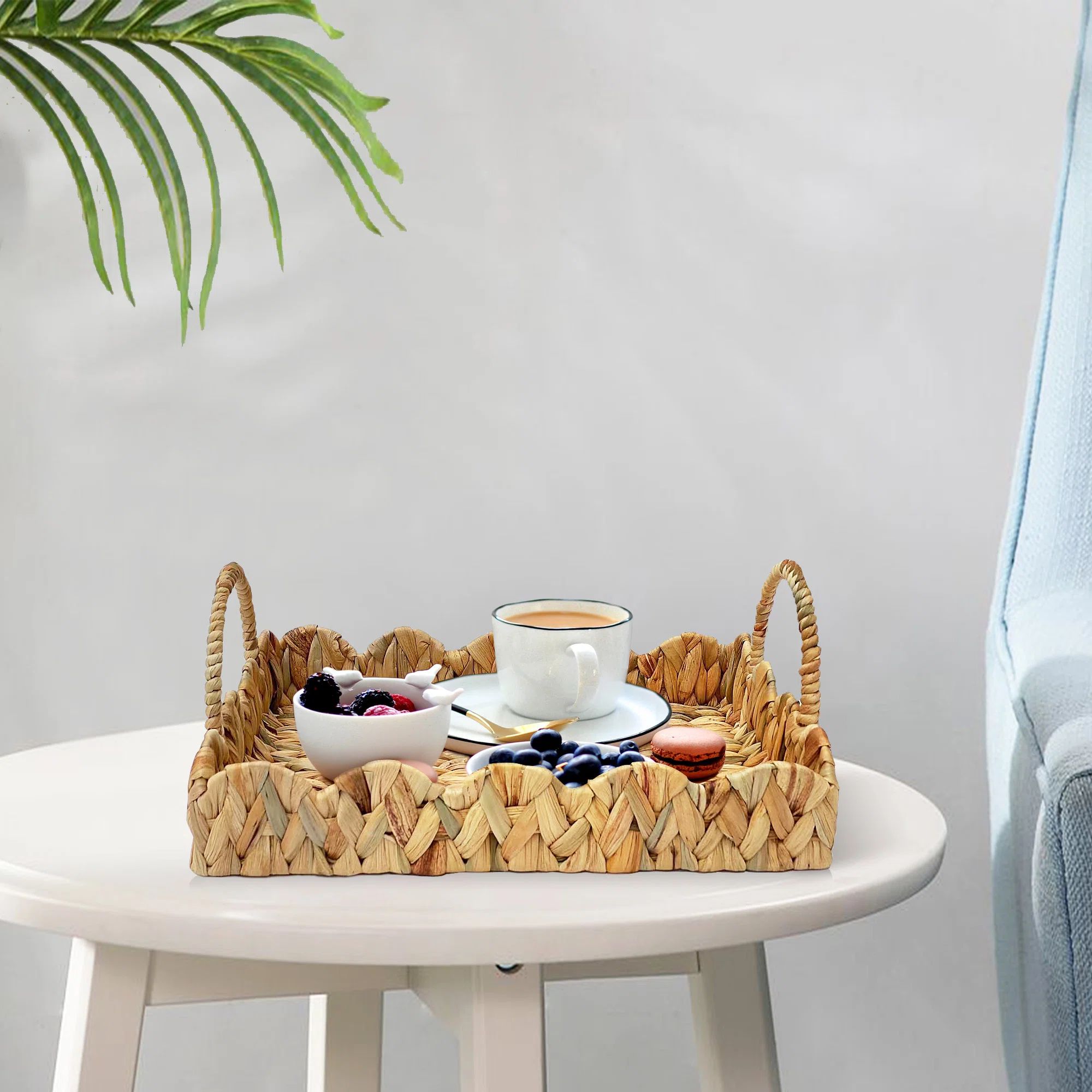 Aarae Scalloped Natural Decorative Tray | Wayfair North America