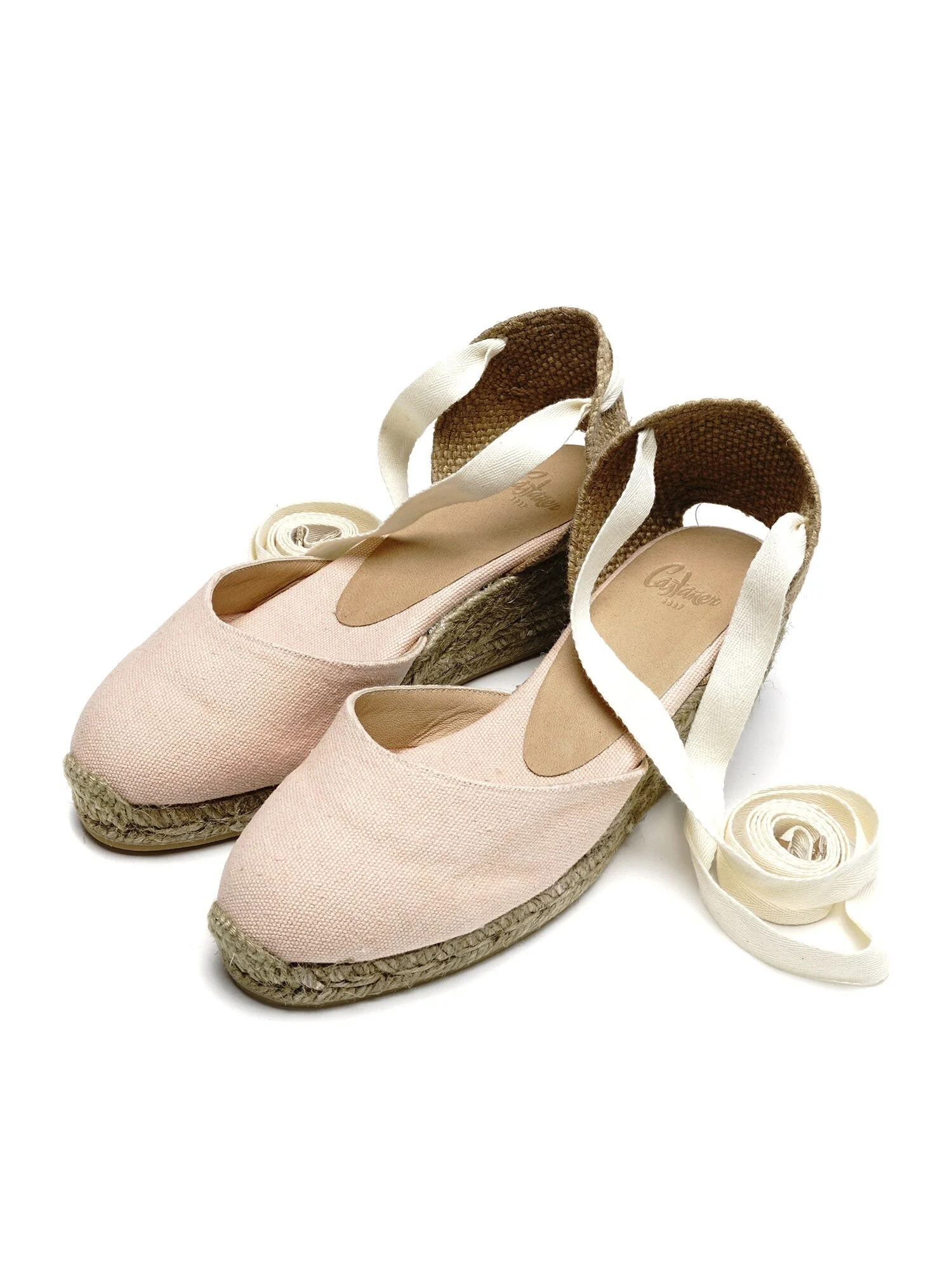 CASTANER Womens Pink 1/2" Platform Padded Woven Carina Round Toe Wedge Lace-Up Espadrille Shoes 3... | Walmart (US)