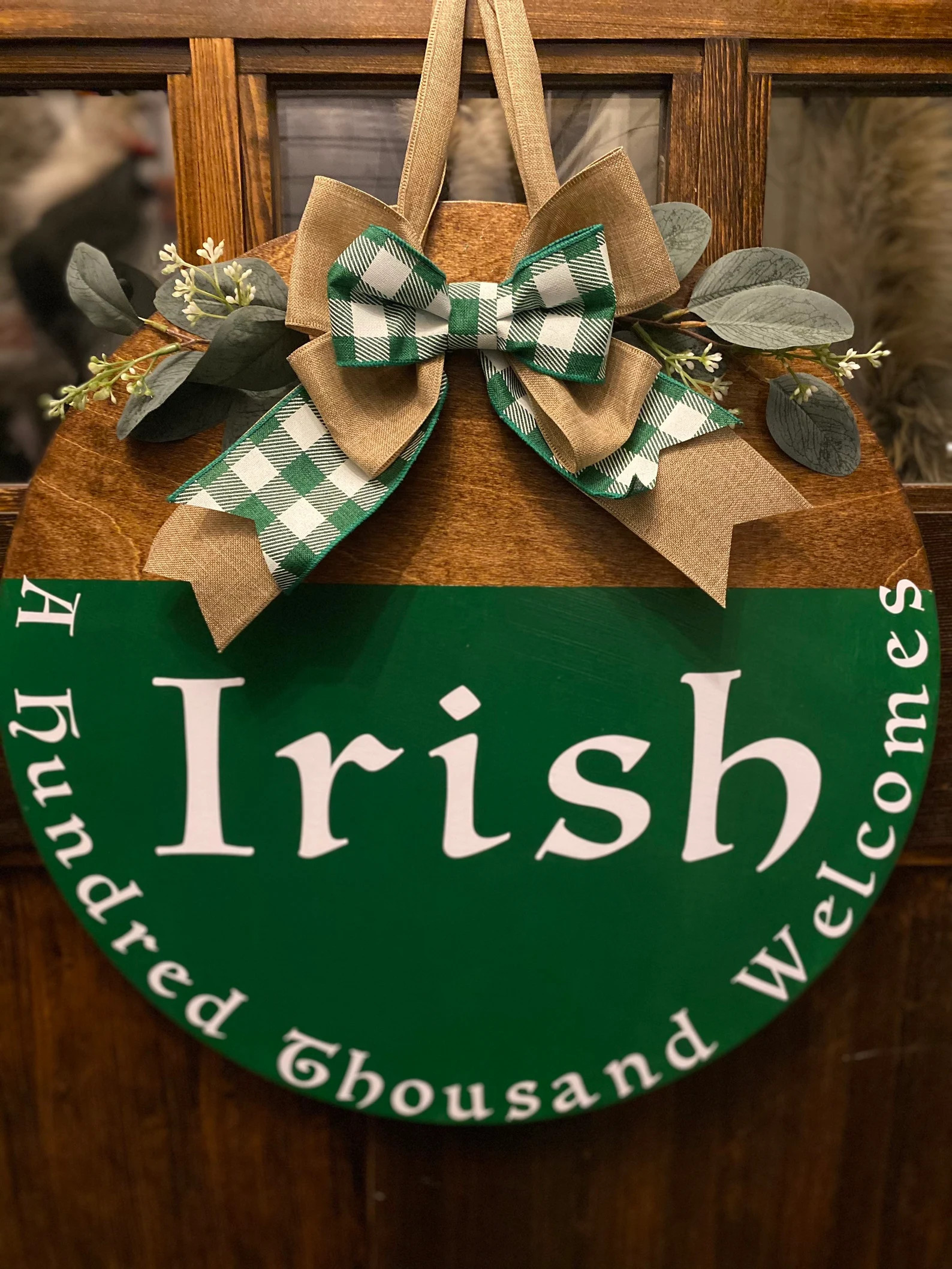 Irish, St Patricks Day, Wooden Door Hanger, Wooden Wreath, Welcome, Housewarming Gift, Wooden Sig... | Etsy (US)