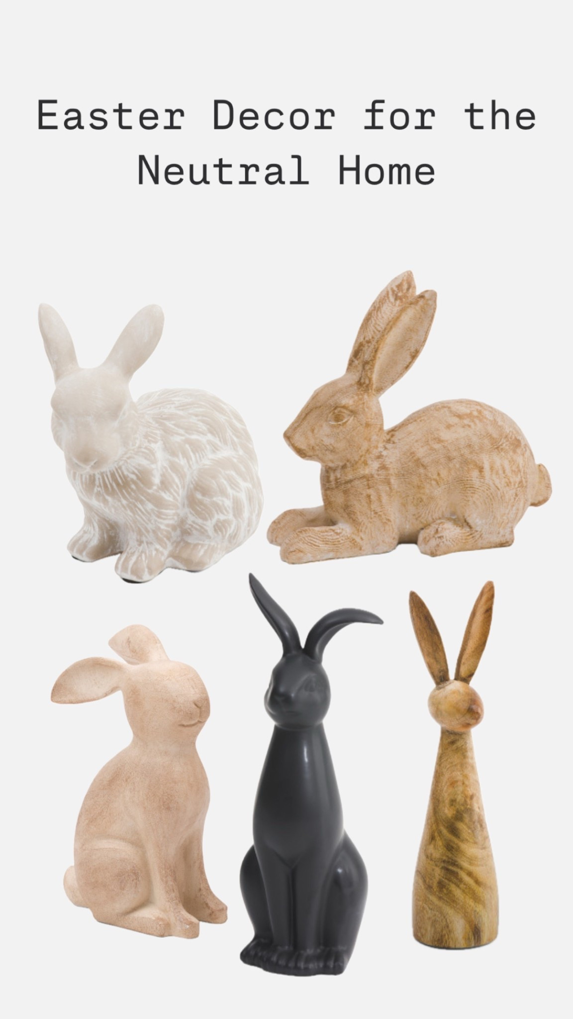 Spring/easter decor for the neutral/minimal home. 

#LTKHome #LTKFindsUnder50 #LTKSeasonal