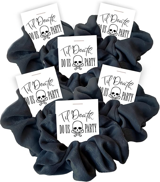 Til Death Do Us Party Gothic Bachelorette Favors, Hair Scrunchies, Halloween Bridal Shower, Bride... | Amazon (US)