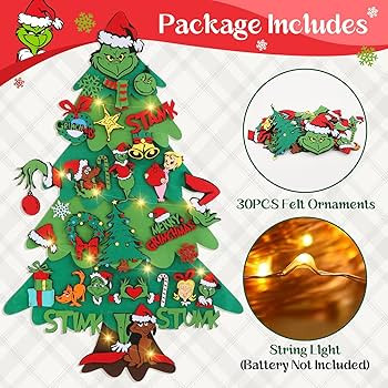 Prekus 3.6FT DIY Felt Christmas Tree for Kids – 30PCS Ornaments Wall Hanging Xmas Decoration wi... | Amazon (US)