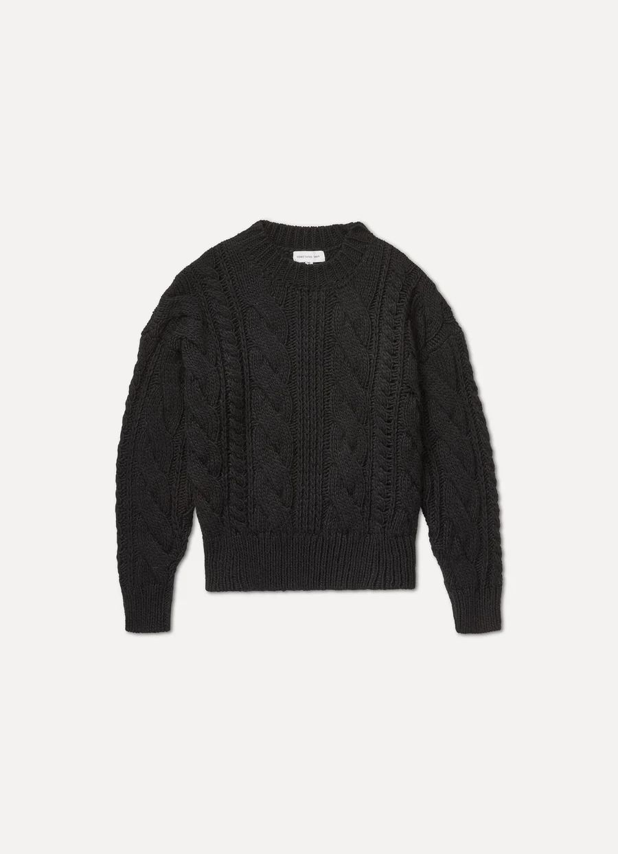 Cableknit Crew Neck Sweater | Something Navy