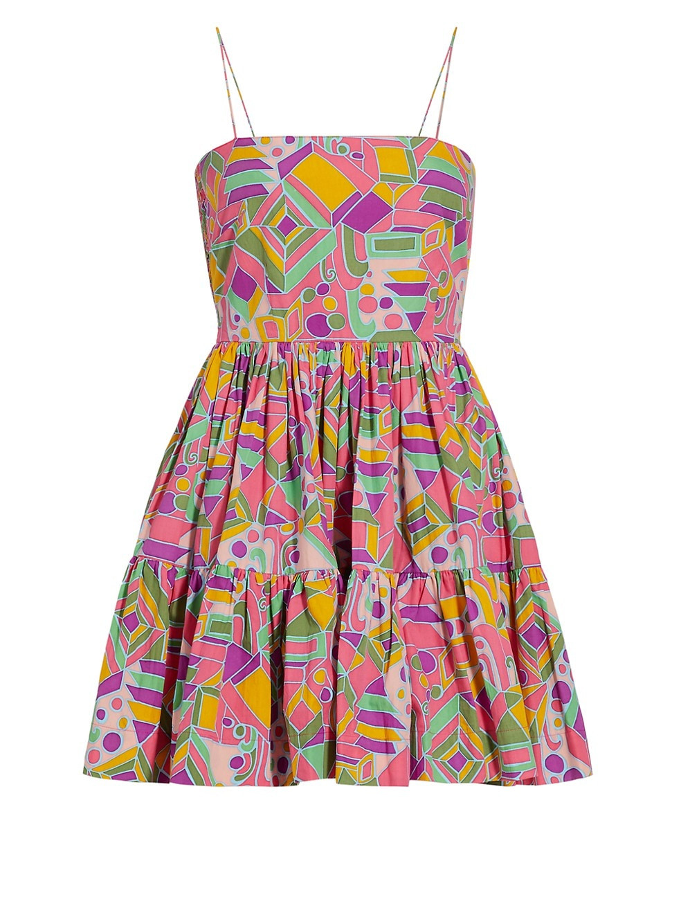 Artista Tiered Geometric Cotton Minidress | Saks Fifth Avenue