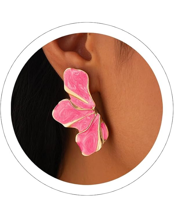 Flower Earrings for Women Big Statement Earrings for Women Large Irregular Petal Floral Earring F... | Amazon (US)