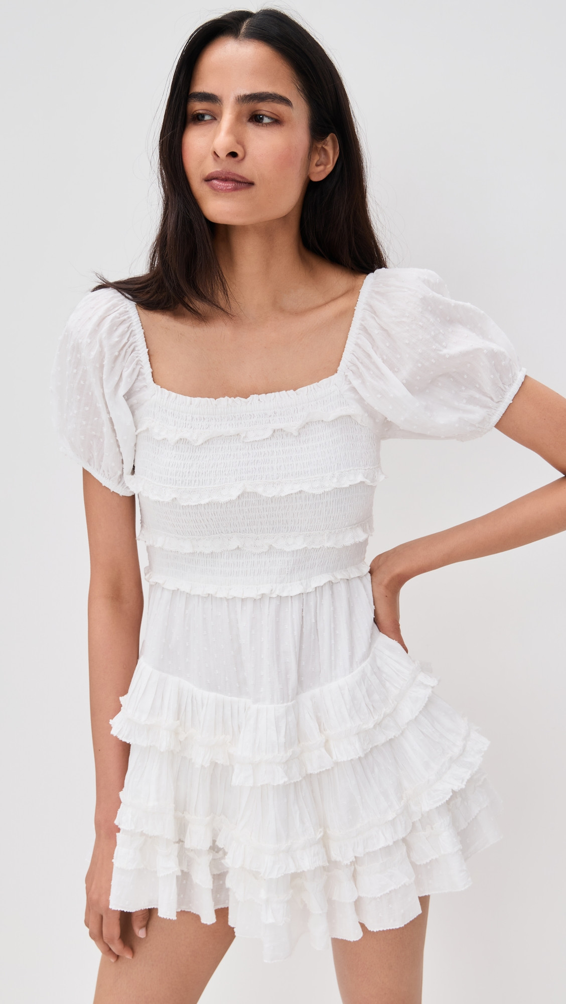 LoveShackFancy Fellows Dress Optic White S | Shopbop